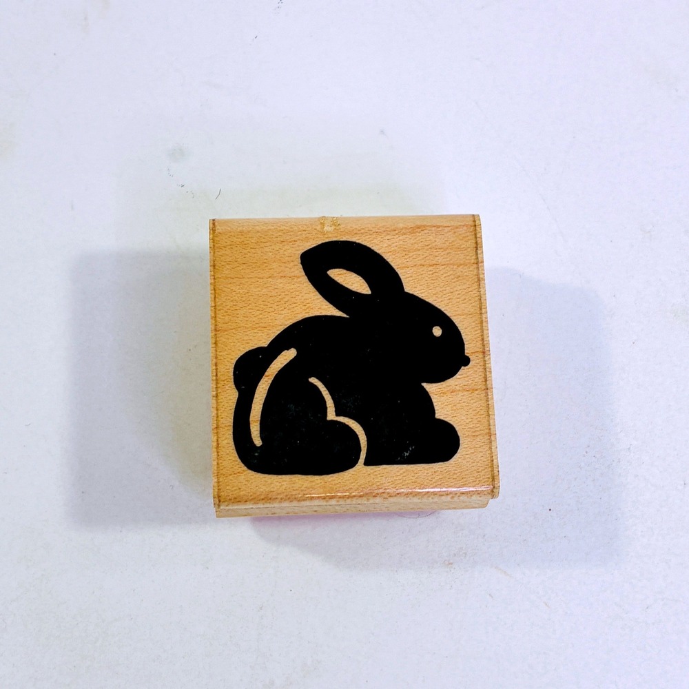 JRL Design Wood Mount Rubber Stamp Sitting Bunny Rabbit Silhouette Easter Craft